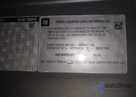 2017 Chevrolet Silverado 1500 1Lt z USA, uszkodzony, nr VIN 1GCVKREC8HZ168144